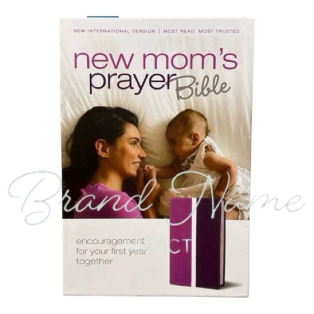 PRICE IS FIRM - Mom’s Prayer Italian Purple Duo-Tone Leather Bible in Box